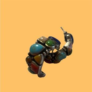 Sterling silver earrings very well made rhinestone set of earrings!